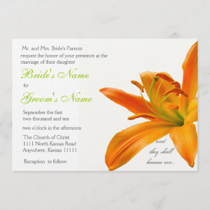 Orange lily Wedding Invitation