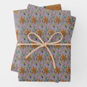 Orange Lily Wrapping Paper Sheets