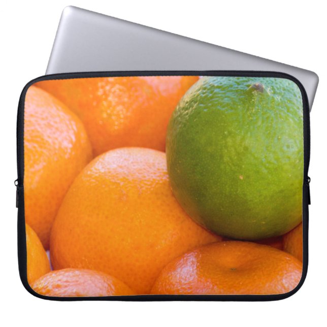 Orange Lime Citrus Fruit Close-Up Photograph Laptop Sleeve (Front)