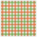 Orange &amp; Lime Green Bright Gingham Plaid/ Tartan Fabric