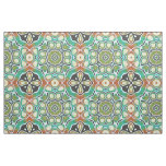 Orange Lime Green Turquoise Bali Batik Pattern Fabric