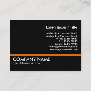 Orange Line - Black Business Card