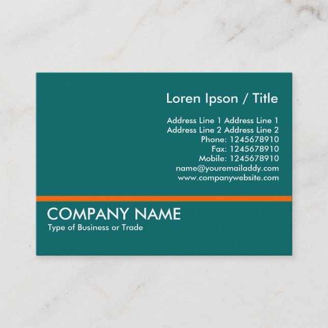 Orange Line - Green Business Card (Front)