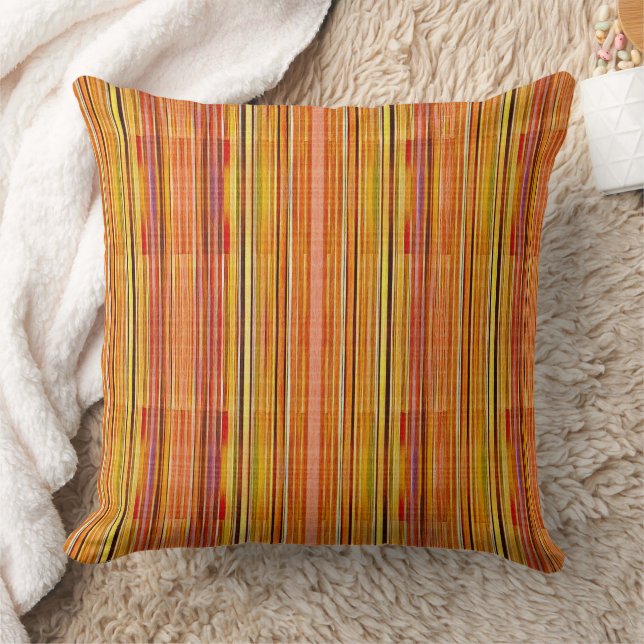 orange line texture pattern throw pillow (Blanket)