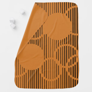 Orange Lined Circles Baby Blanket