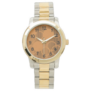 Orange Lined Circles  Watch