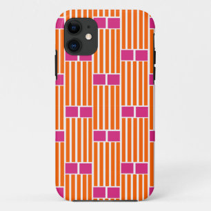 Orange Lines and Pink Boxes iPhone 11 Case