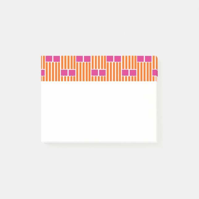 Orange Lines and Pink Boxes  Post-it Notes (Front)