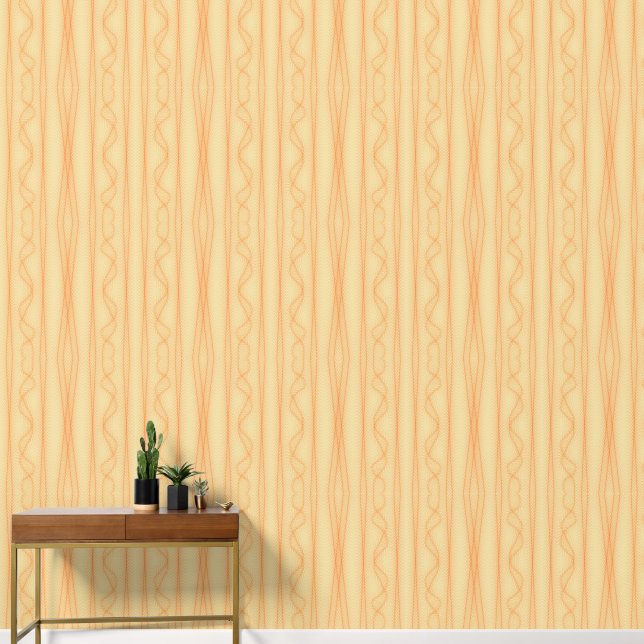 Orange lines on yellow background  wallpaper  (Hallway)