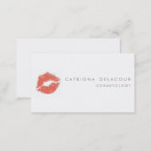 Orange Lipstick Mark Cosmetology Business Card (Front/Back)