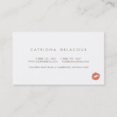 Orange Lipstick Mark Cosmetology Business Card (Back)