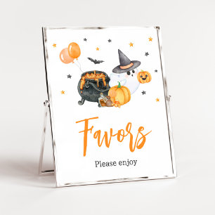 Orange Little Boo Ghost Baby Shower Favors Poster