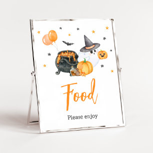 Orange Little Boo Ghost Baby Shower Food Poster