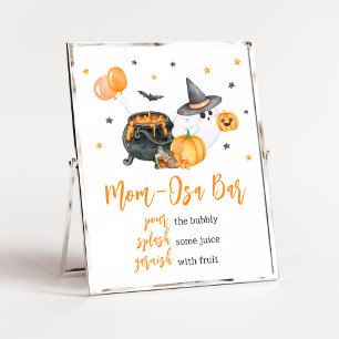 Orange Little Boo Ghost Baby Shower Mom Osa Bar Poster