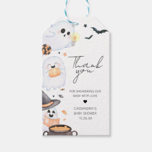Orange Little Boo Halloween Baby Shower Favor Tags