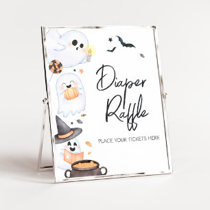 Orange Little Boo Halloween Diaper Raffle Poster