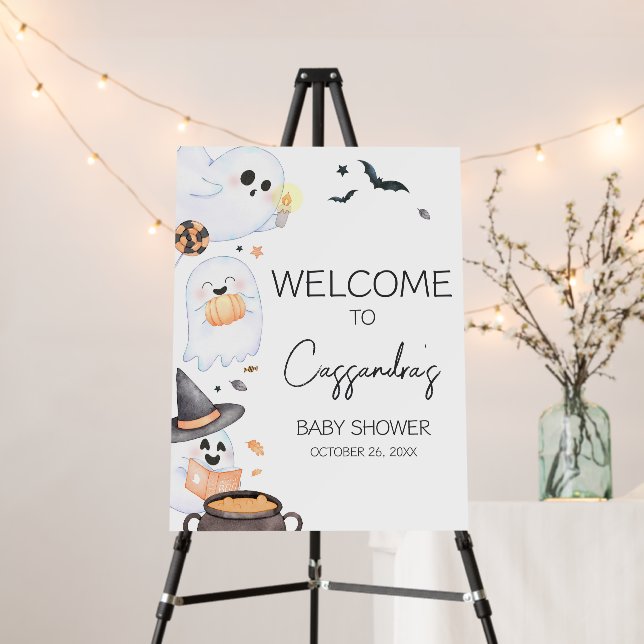 Orange Little Boo Halloween Welcome Sign (In Situ (Stand))