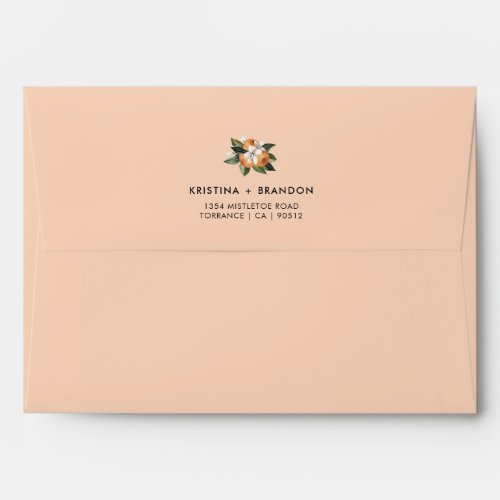 Orange Little Cutie Baby Shower Address Envelope