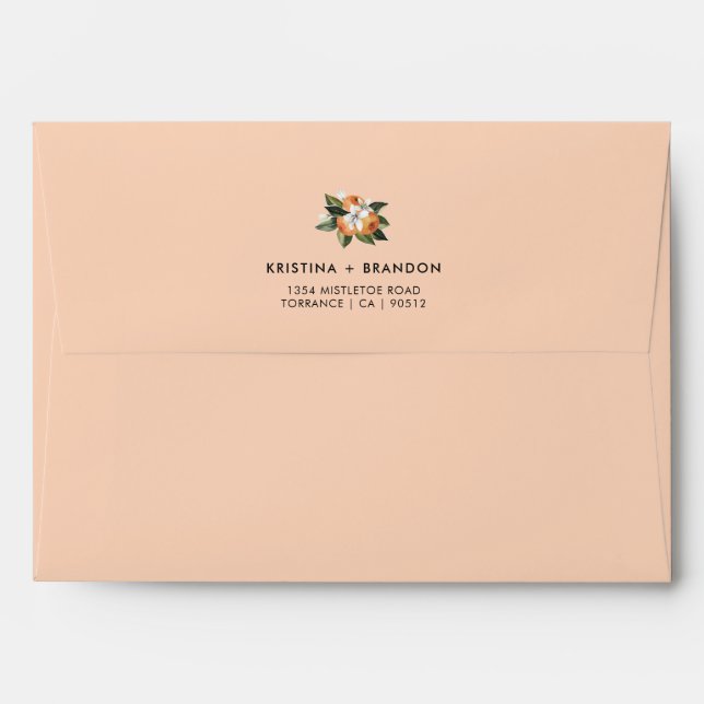 Orange Little Cutie Baby Shower Address Envelope (Back (Top Flap))