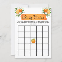Orange Little Cutie Baby Shower Bingo Invitation