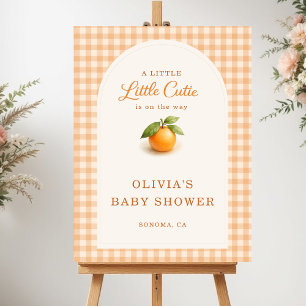 Orange Little Cutie Baby Shower Welcome Sign