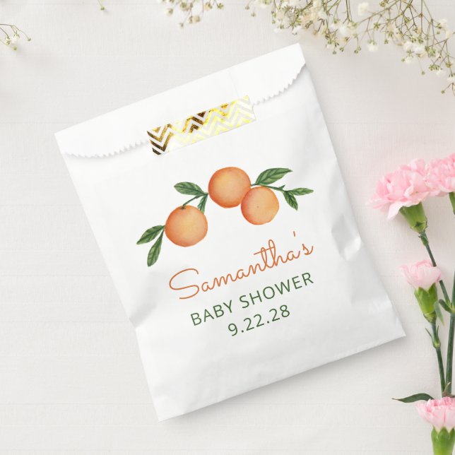Orange Little Cutie Citrus Baby Shower Favor Bag (Sealed)