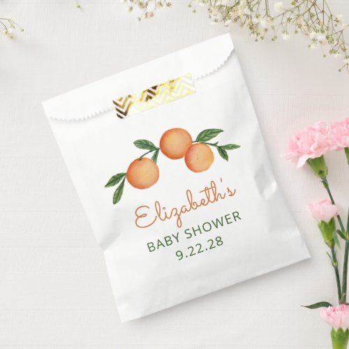 Orange Little Cutie Citrus Baby Shower Favor Bag