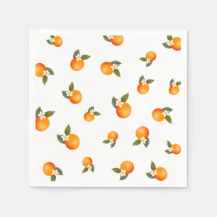 Orange Little Cutie Citrus Minimalist Baby Shower Napkins