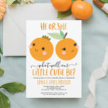 Orange Little Cutie Citrus Modern Gender Reveal Invitation<br><div class="desc">This adorable gender reveal party invitation is perfect for any Parents-to-be! Easily edit the wording with your event information. See the entire collection for more matching items! Paper suggestion: 5x7,  Felt White,  with Rounded Corners</div>