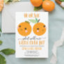 Orange Little Cutie Citrus Modern Gender Reveal Invitation