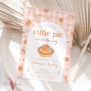 Orange Little Cutie Pie Baby Shower Invitation