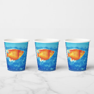 Orange little fish paper cups