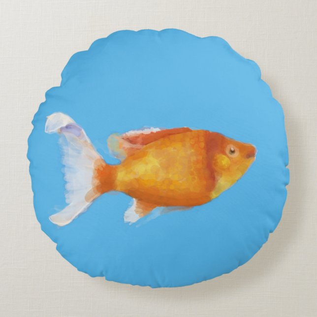 Orange little fish round pillow (Front)