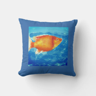 Orange little fish throw pillow