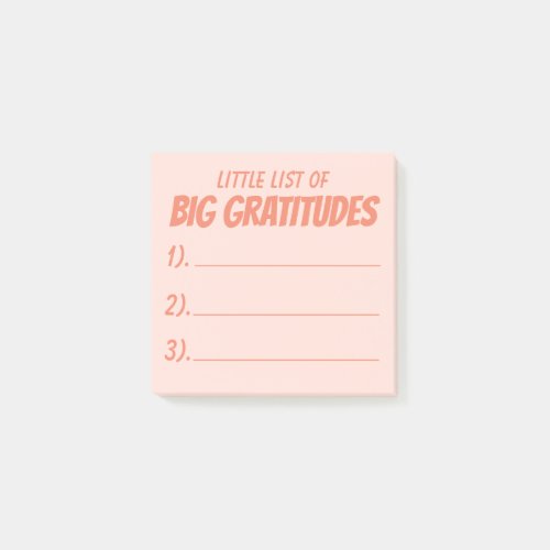 Orange Little List Of Big Gratitude  Post-it Notes