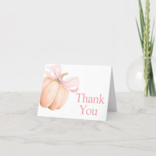 Orange Little Pumpkin Baby Shower Letterpress Thank You Card