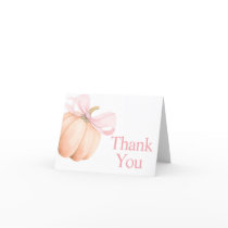 Orange Little Pumpkin Baby Shower Thank You Card