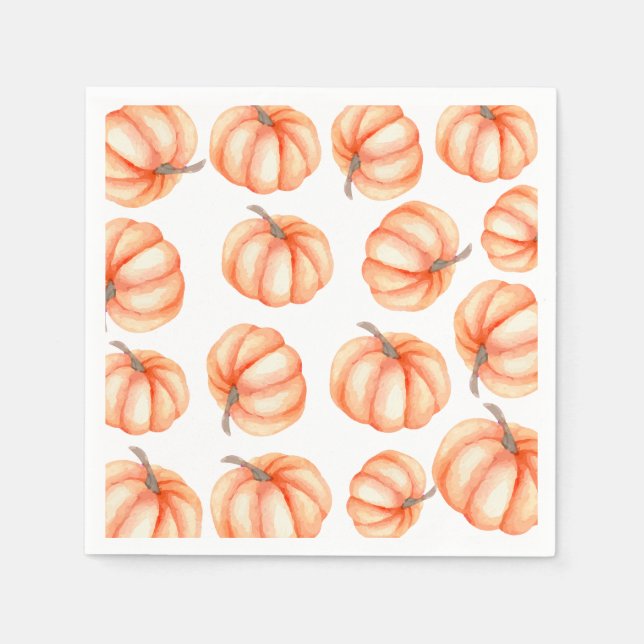 Orange Little Pumpkin Halloween Fall Baby Shower  Napkins (Front)