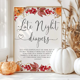 Orange little pumpkin Late night diapers game Poster