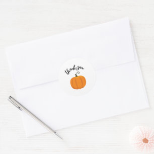 Orange Little pumpkin Thank you Stickers