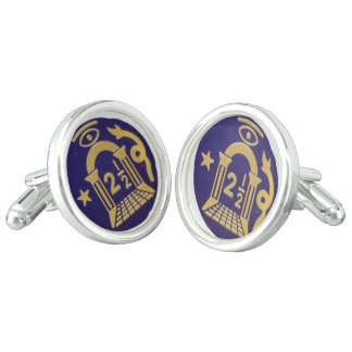 Orange Lodge Round Cufflinks