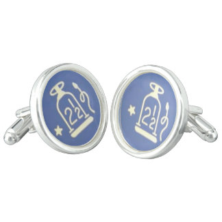 Orange Lodge Round Cufflinks