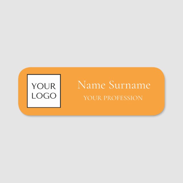 Orange Logo Promotional  Name Tag (Front)