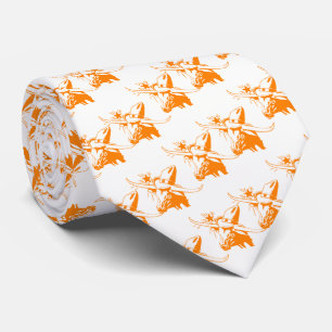 Orange Longhorn Steer with Cowboy Hat Neck Tie