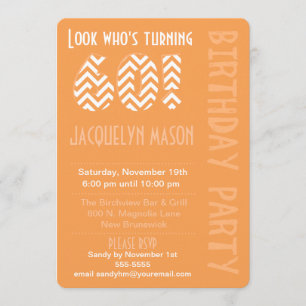 Orange Look Who's Turning 60 Birthday Invitation