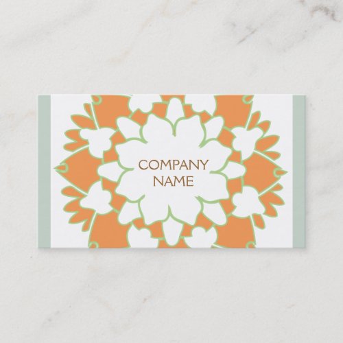 Orange Lotus Flower Business Card