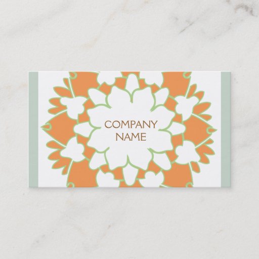 Customizable Orange Lotus Business Card
