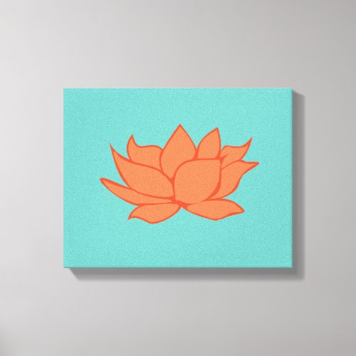 Orange Lotus Flower Canvas