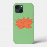 Orange Lotus Flower - Green iPhone 13 Mini Case