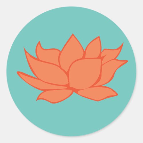 Orange Lotus Flower Sticker